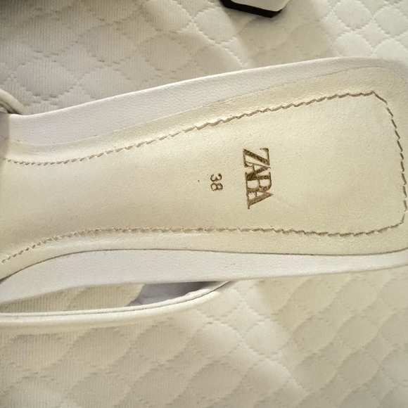 Zara White Strappy Block Heel Sandals – Size 38 / US 7.5 - Picture 10 of 10